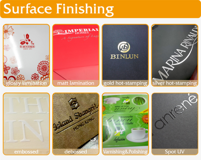 surface finishing for custom paper packaging